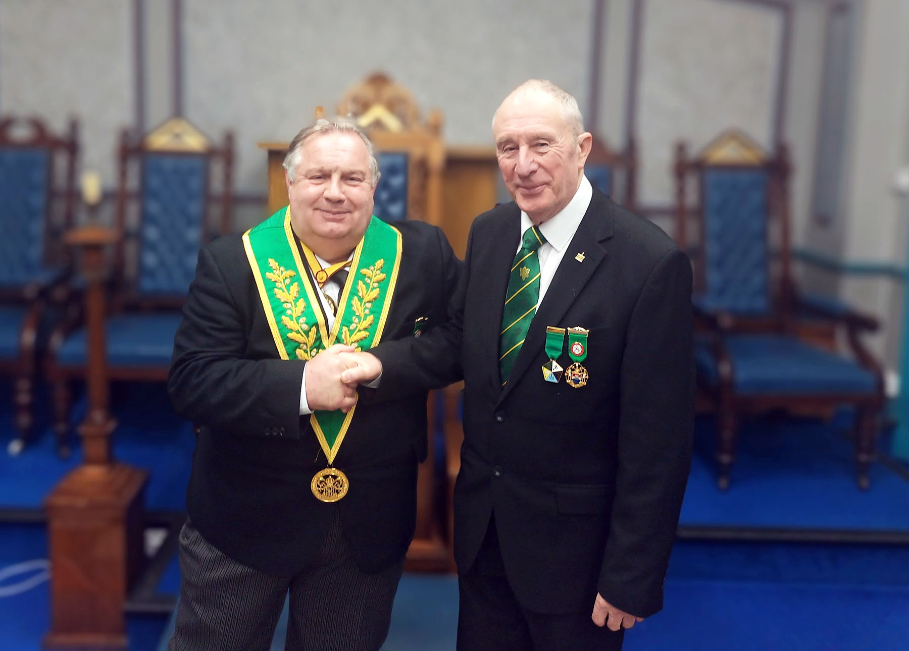 Visitors W.Bro. Mark Wollcott and Bro. Peter Hayler