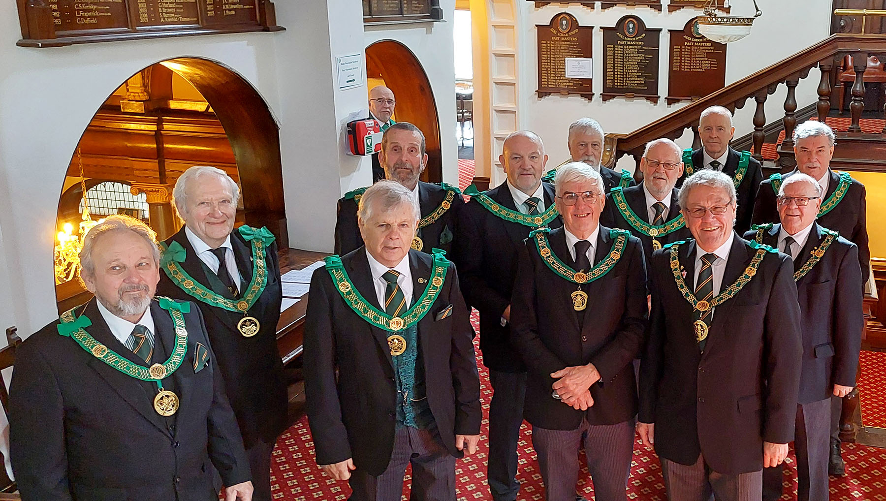Visiting D.G.P.'s awaiting to enter the lodge room