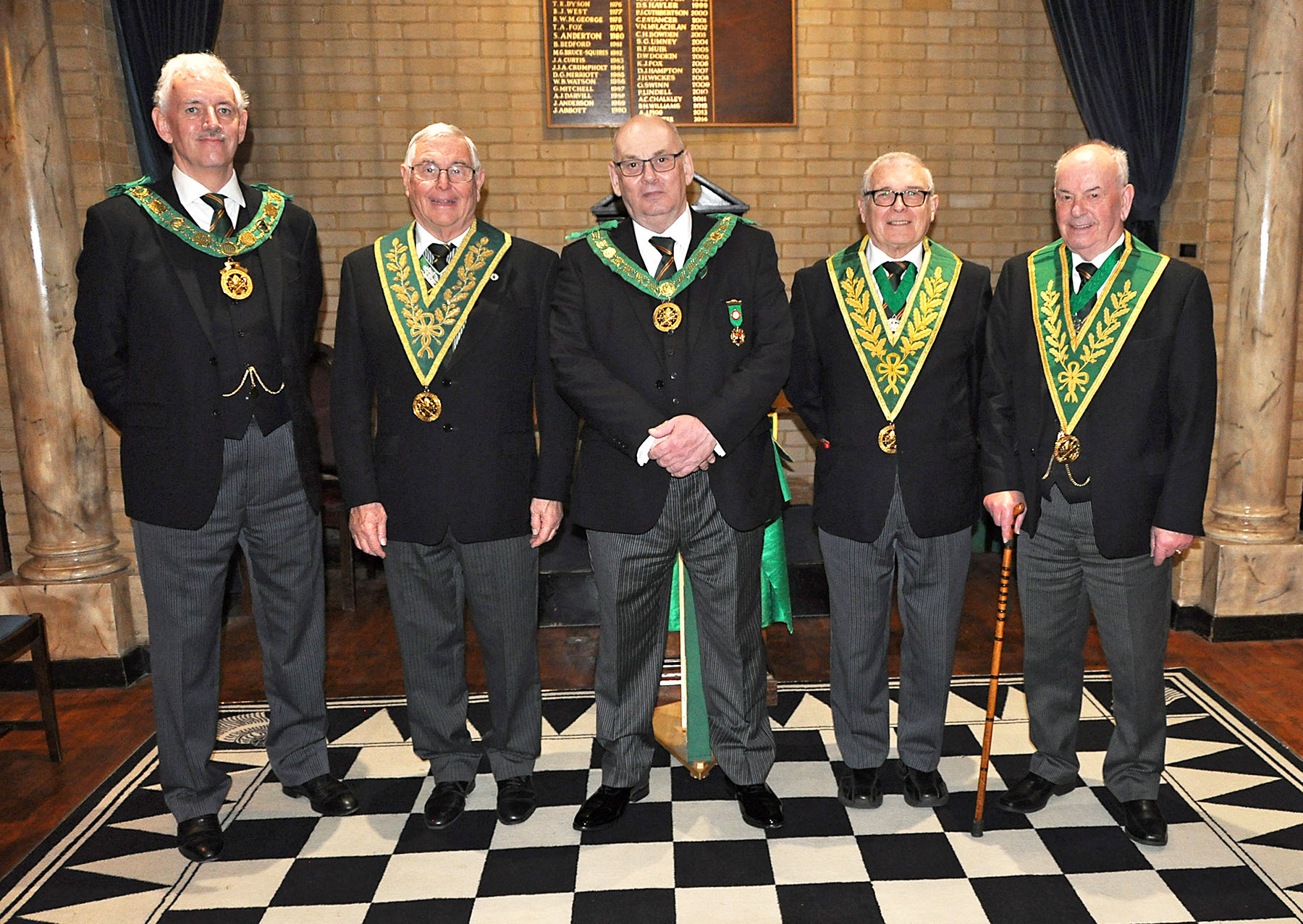 The contigent from Kent with the D.P.G. for Hertts and Beds with the Dep. G.M. R. W.Bro. Ian Bailey