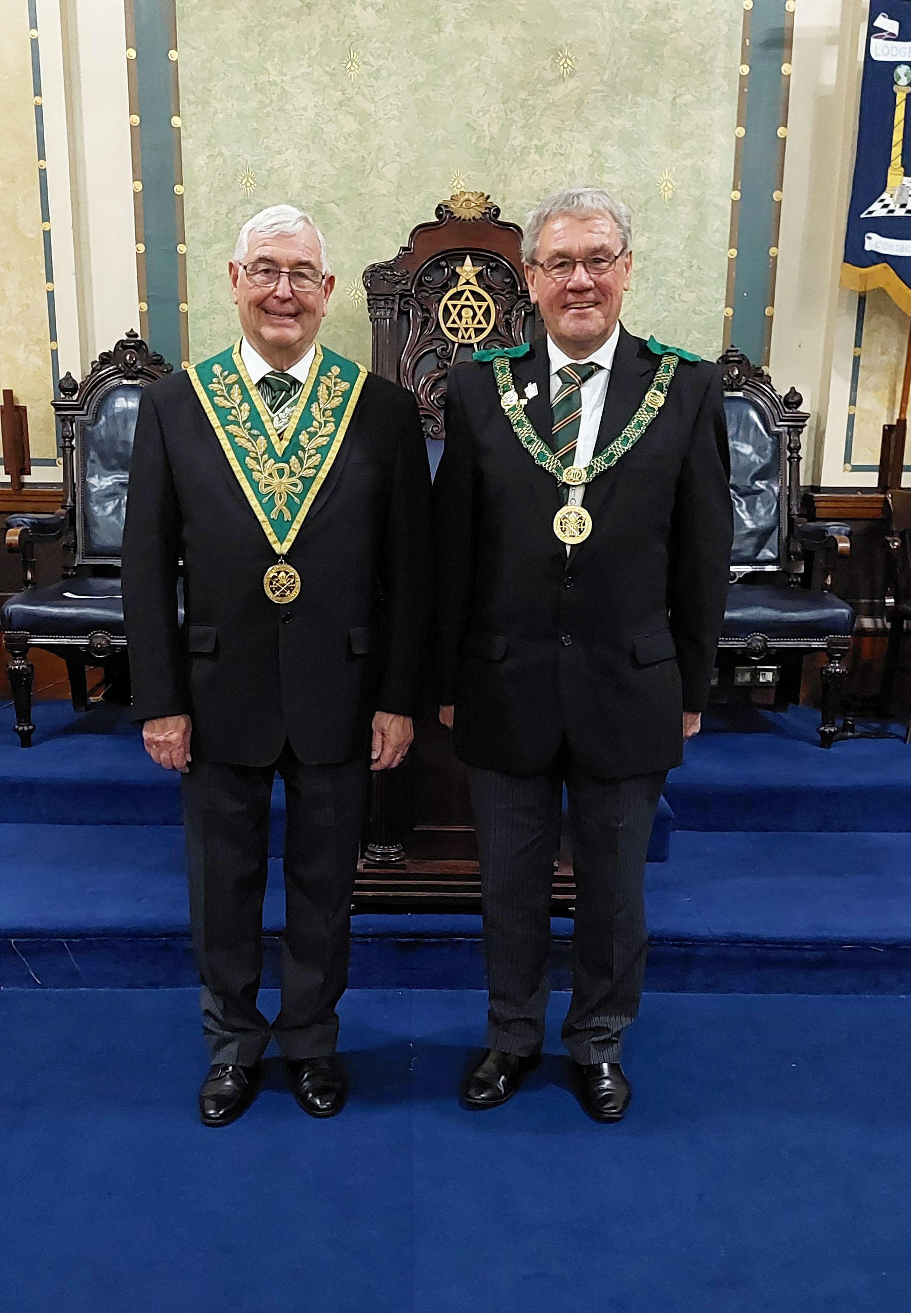Brian and Geoff suited and booted for the meeting