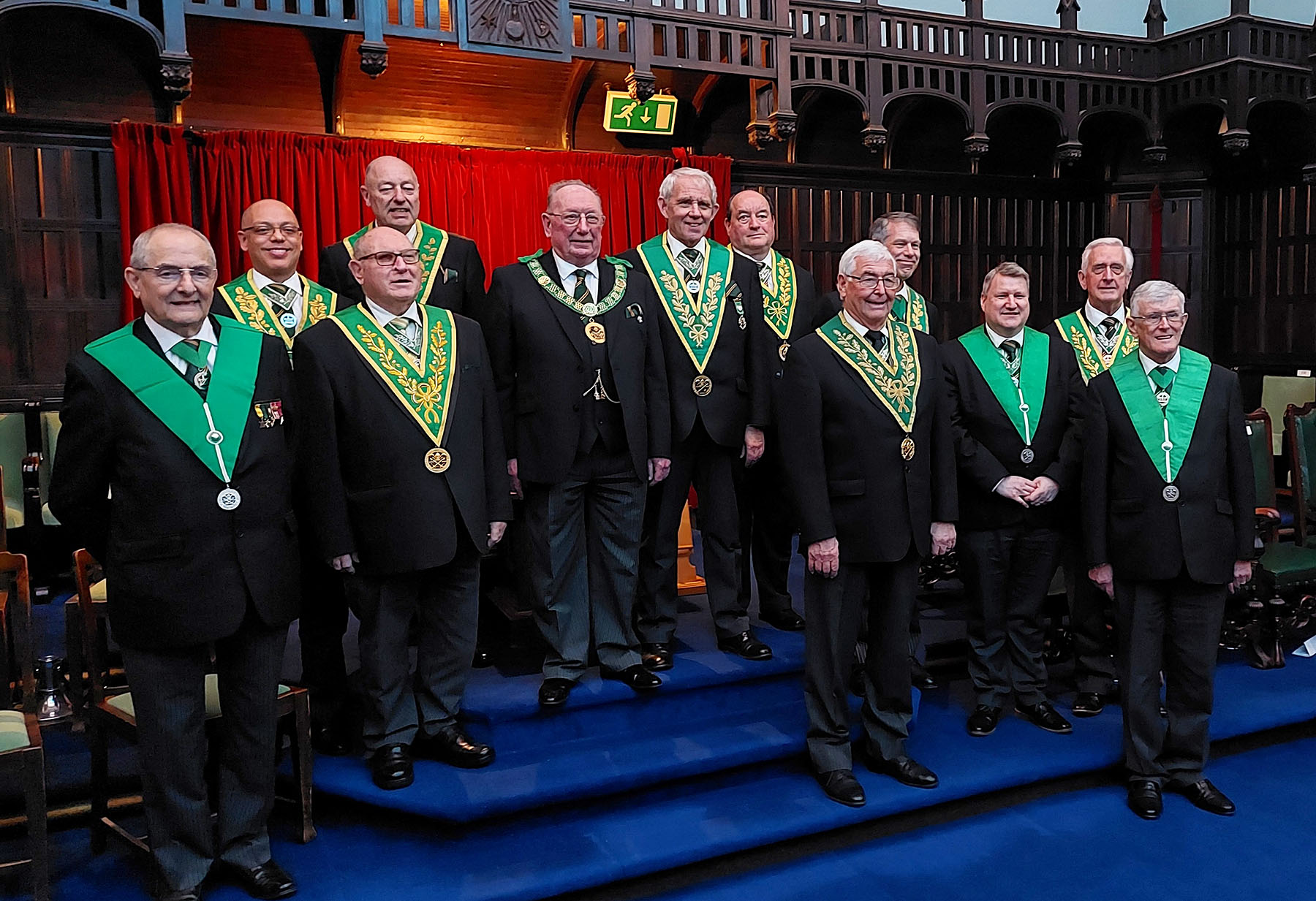 A Deputation of Deputys with R.W. Bro. Brian Butterfield, the D.G.P. from Yorkshire