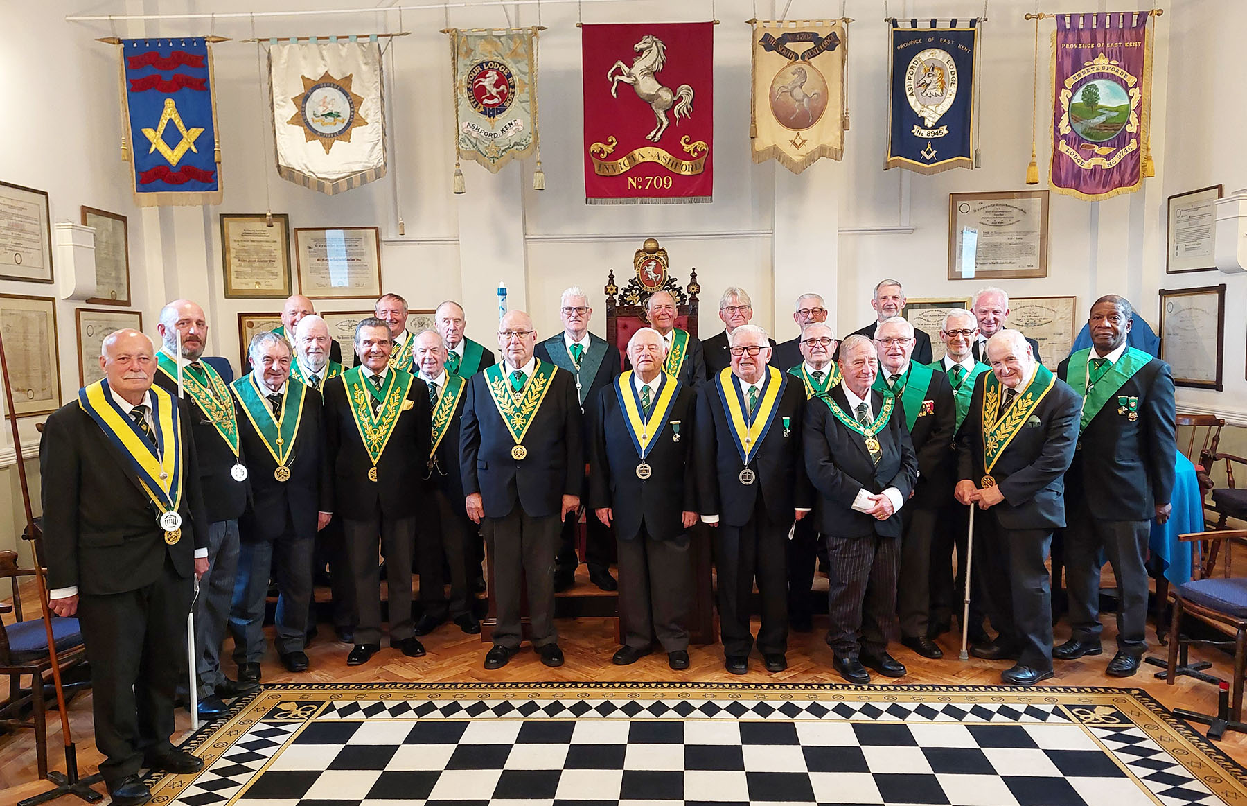 Members of the Ashford Council with the District escort team and their other visitors 