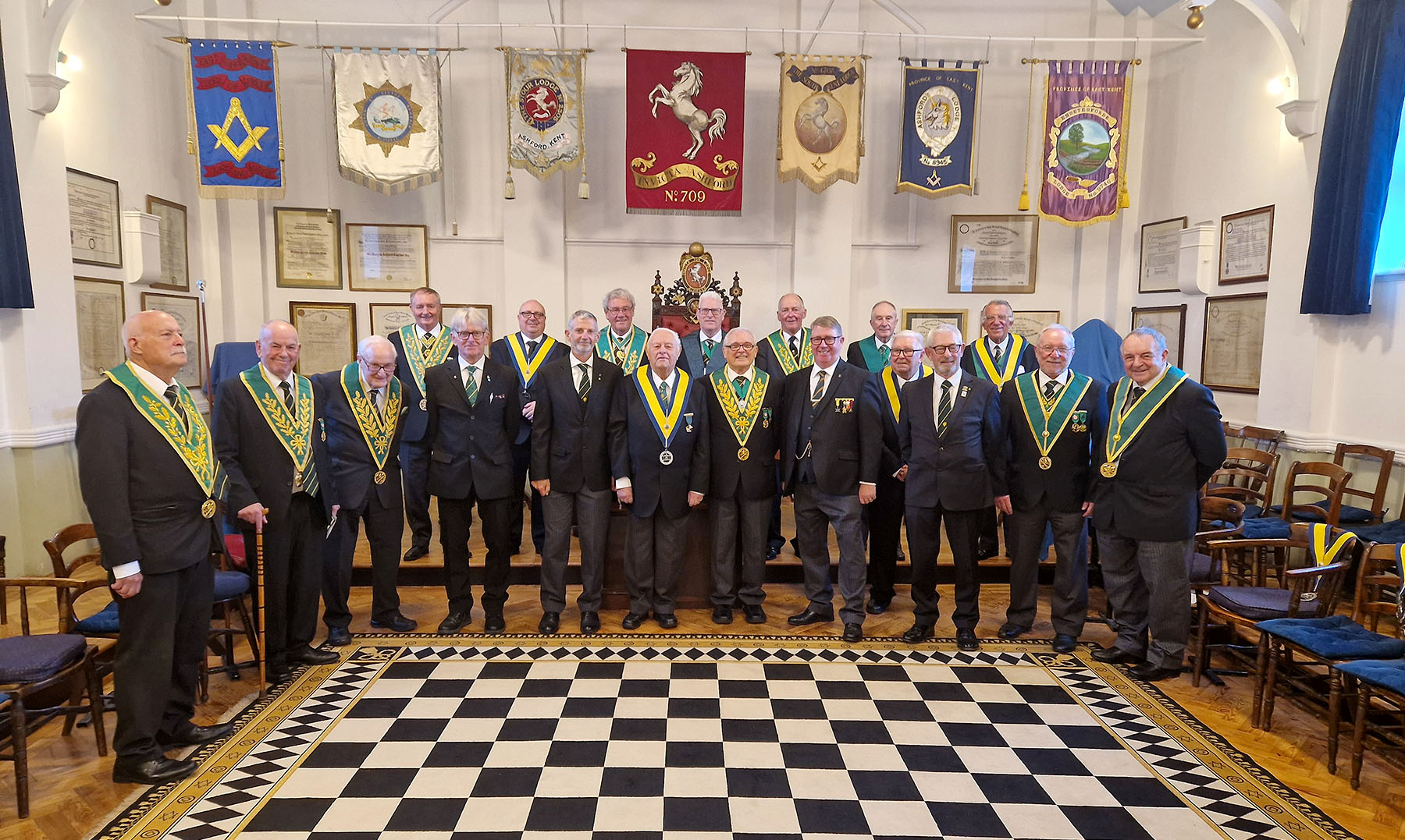 W. Bro. Ken Nunn (W.M). with the Brethren of the Ashford Council accompanied by their Guests and Visitors