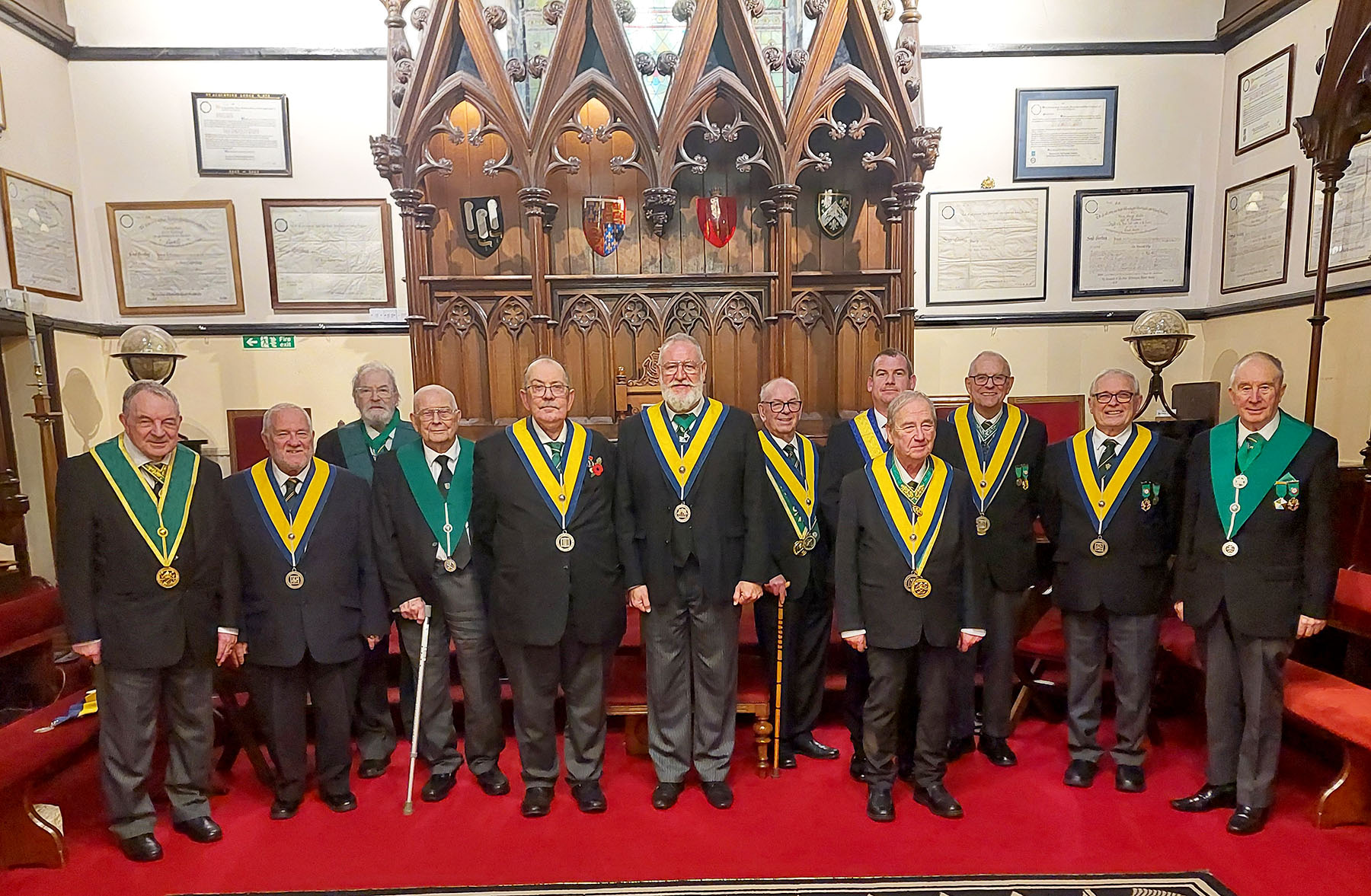 The Worshipful Master W.Bro. Pierre Ambrody supported by the Brethren of Canterbury Council with their visitors