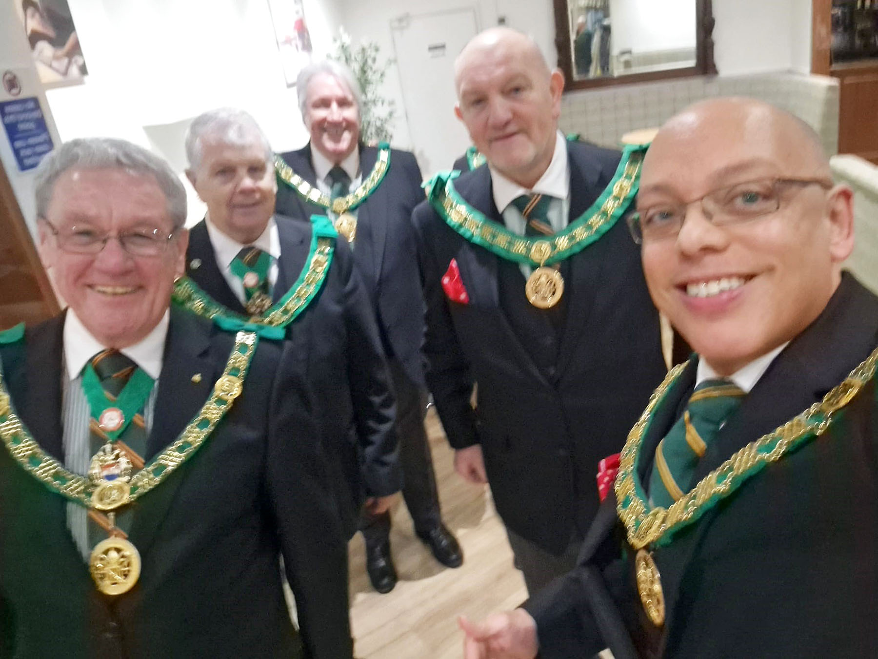 Visiting D.G.P.'s prior to entering the temple