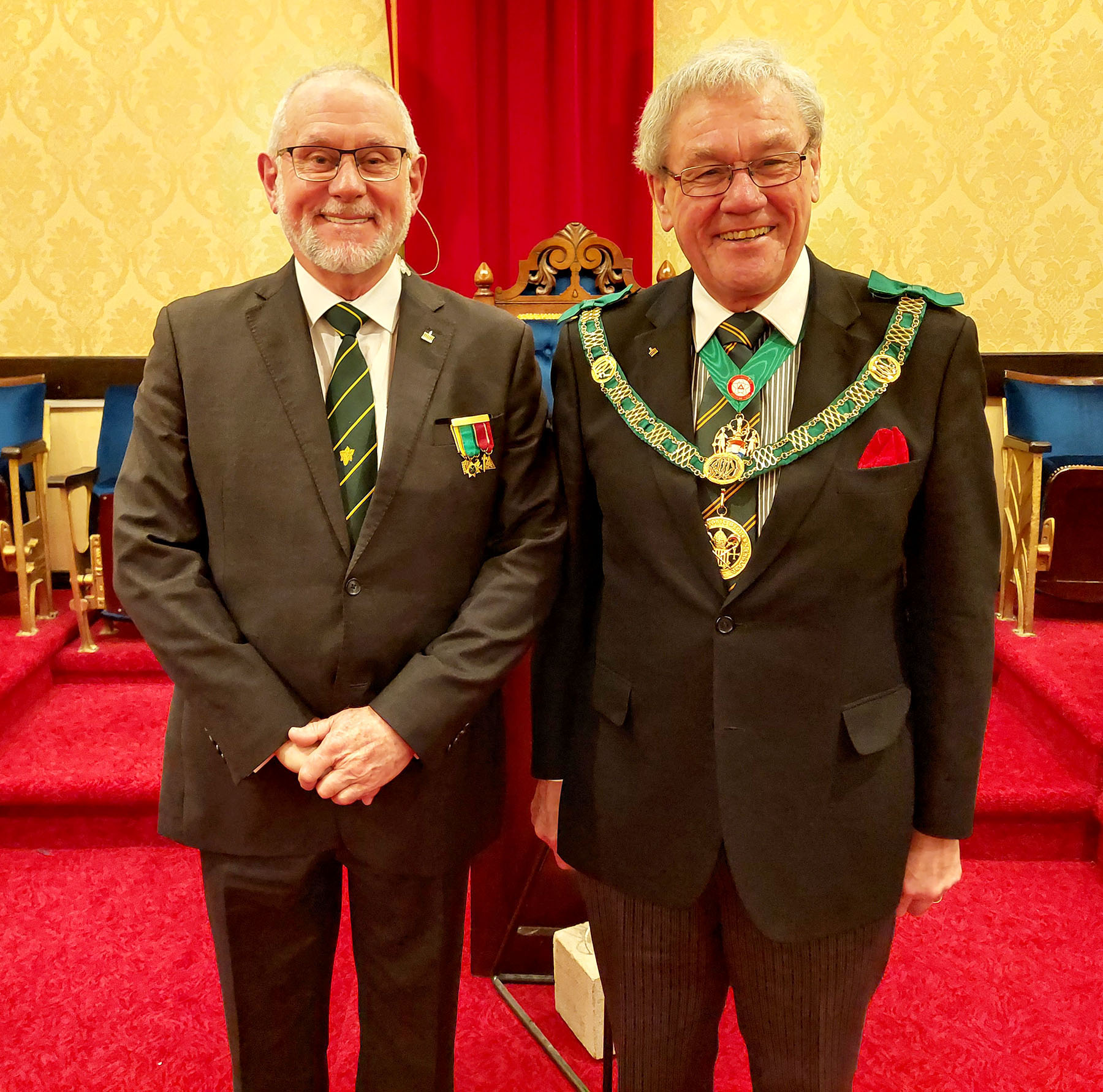 R.W.Bro. Brian Ward and Bro. Peter Lapage represent Kent
