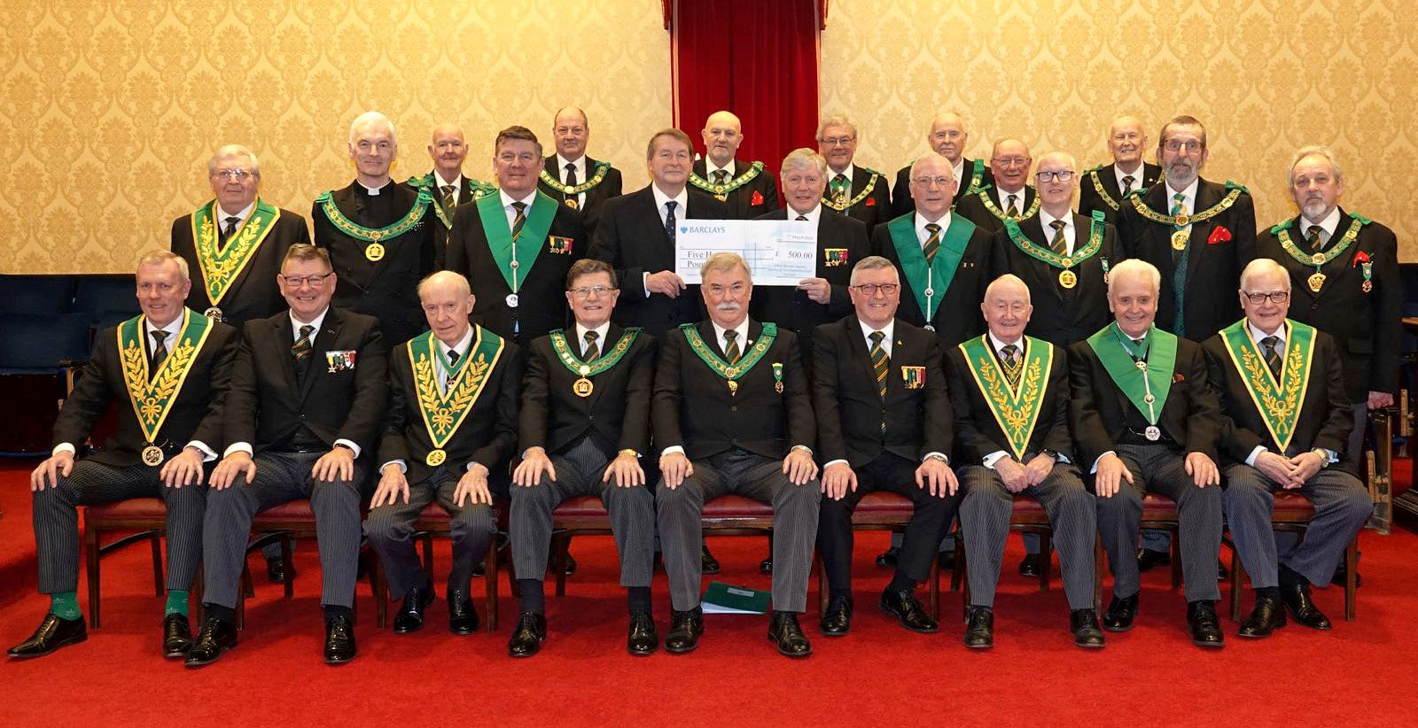 R.W.Bro. Danny Guy with his District Officers and Guests