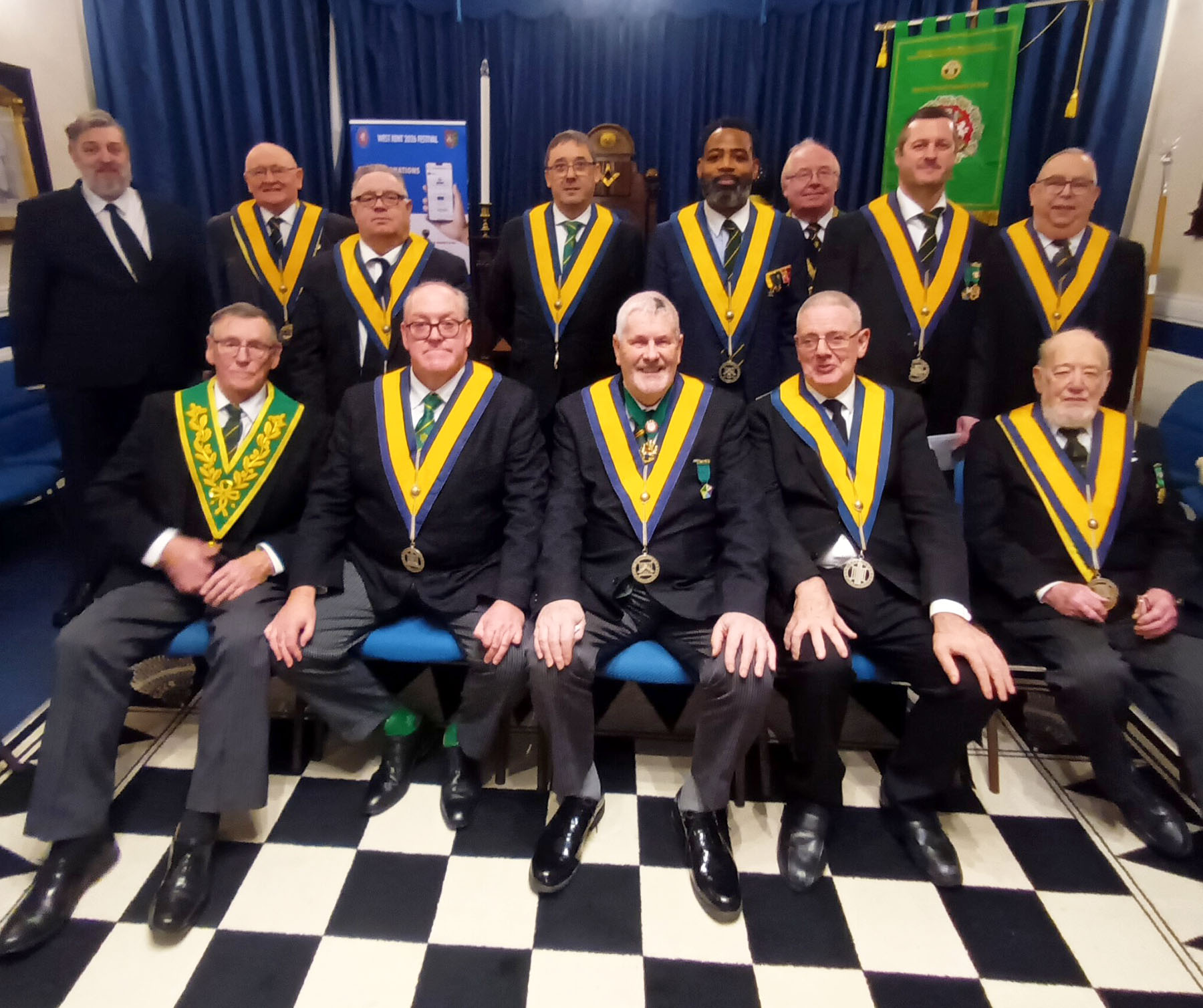 The Worshipful Master W. Bro. Paul Gillingham with the brethren of the Council